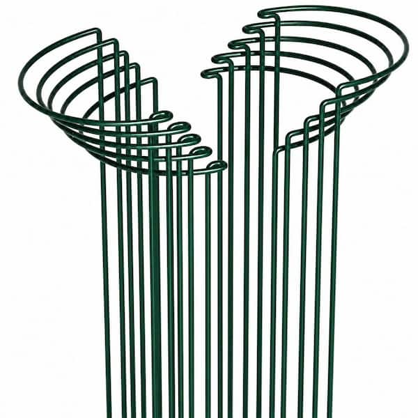 32 in. Green Steel Plant Support Stakes Heavy-Duty Metal Cage Flower Vegetable Support Outdoor Indoor 10-Pack