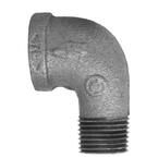 1/2 in. x 1/2 in. Black Malleable Iron 90° FPT x MPT Street Elbow