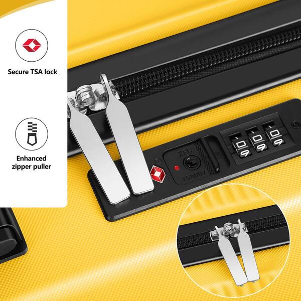 HIKOLAYAE Hikolayae Hardside Spinner Luggage Sets in Yellow, 3