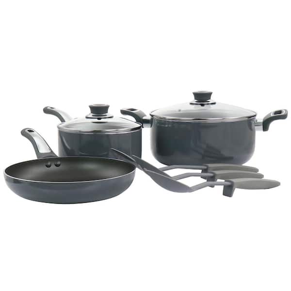 Legacy 8 Piece Aluminum Nonstick Cookware Set in Gray