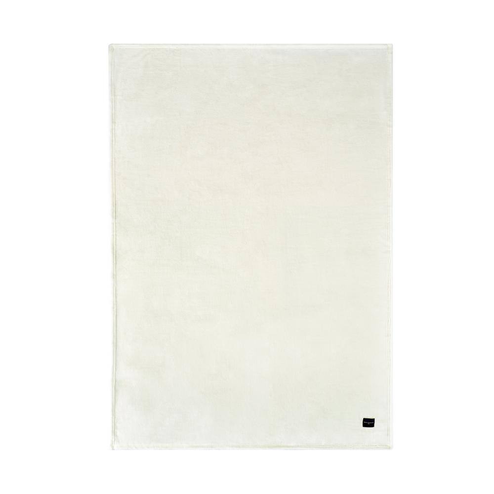 French Connection White Plush 50 in x 70 in Throw Blanket FCW015125