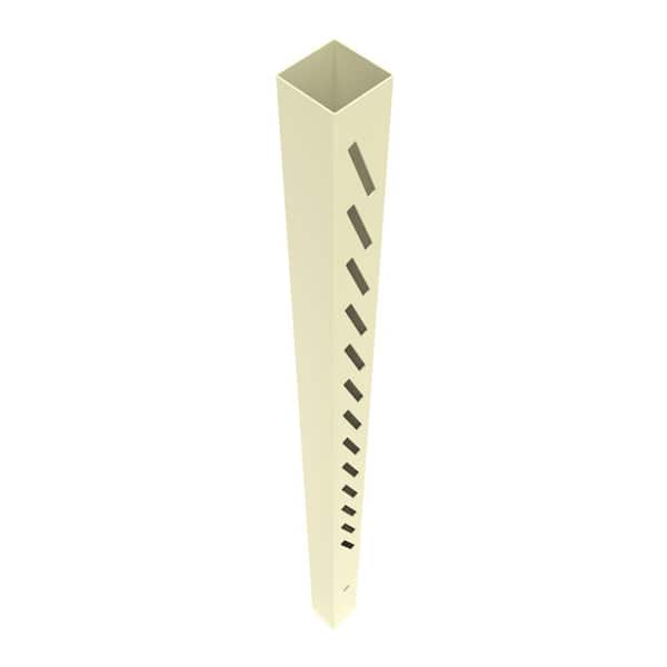 Barrette Outdoor Living Louvered 5 in. x 5 in. x 102 in. Sand Left End/Gate Vinyl Fence Post