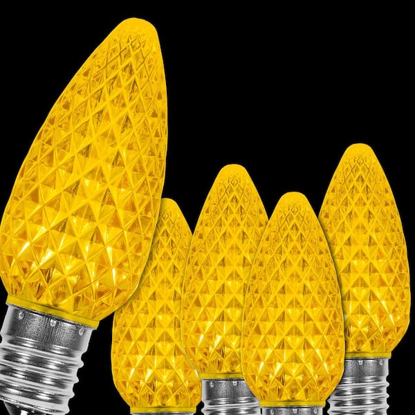 OptiCore C9 LED Gold Faceted Christmas Light Bulbs (25-Pack)