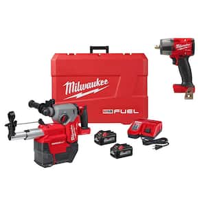 M18 FUEL ONE-KEY 18V Lithium-Ion Brushless Cordless 1 in. SDS-Plus Rotary Hammer with M18 FUEL Mid-Torque Impact Wrench