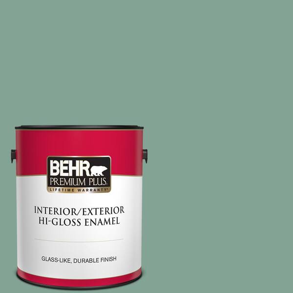 BEHR PREMIUM PLUS 1 gal. #470F-4 Aspen Aura Hi-Gloss Enamel Interior/Exterior Paint