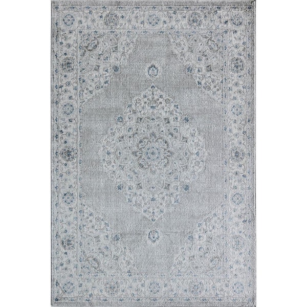 Rugs America Samina Silver Mist Gray Area Rug - 2 X 4