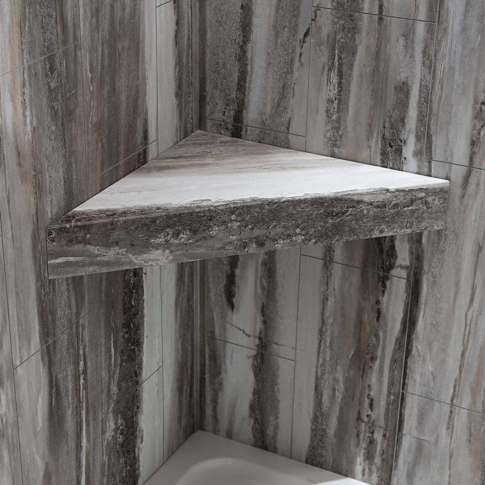 Louvre Granite Waterproof PVC Corner Shower Bench
