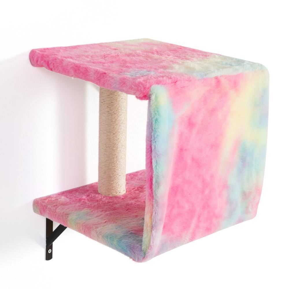 Colorful Wall-Mounted Sisal Cat Tree Set with Platforms