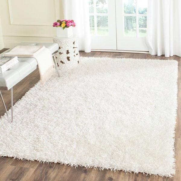 SAFAVIEH New Orleans Shag Off White 4 ft. x 6 ft. Solid Area Rug SG531 1111 4 The Home Depot