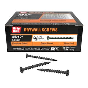 #6 x 2 in. #2 Phillips Bugle Head Coarse Thread Sharp Point Drywall Screws 1 lb. Box