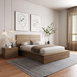 James 3-Piece Brown Oak Full Size Bedroom Set