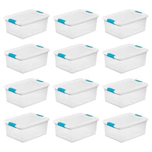 15 Qt. Stackable Latching Storage Box Container in Clear (12-Pack)