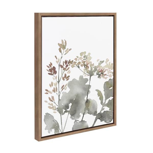 Kate and Laurel Sylvie Botanical Soft Yellow by Sara Berrenson Framed Art Print 18 in. x 24 in.