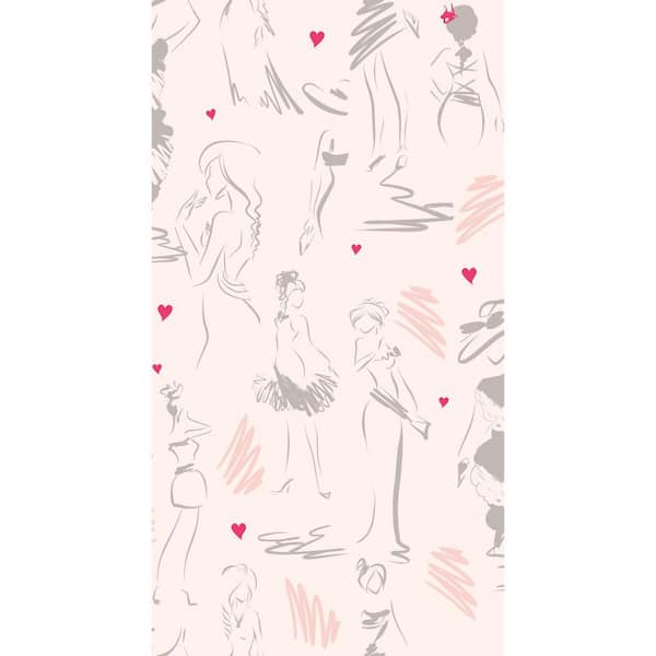RoomMates 28.29 sq. ft. Glamour Pink Peel and Stick Wallpaper