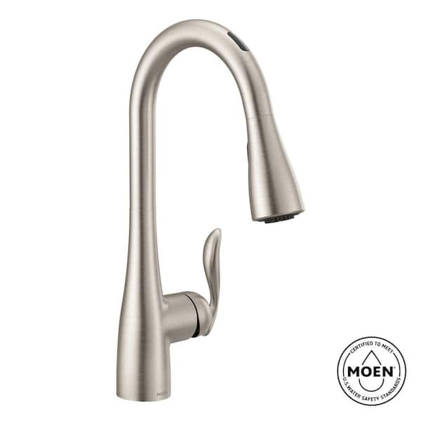 Arbor Single-Handle Smart Touchless Pull Down Sprayer Kitchen Faucet with Voice Control and Power Boost in Stainless