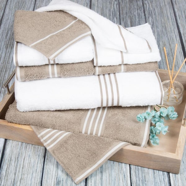 Natural Stripe Egyptian Cotton Towel