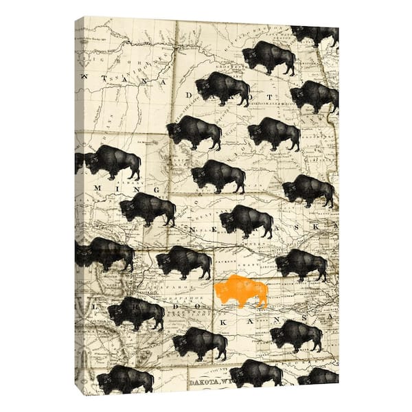 PTM Images 12 in. x 10 in. ''Where the Buffalo Roam'' Printed Canvas Wall Art