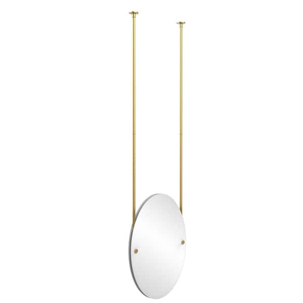 Allied Brass Frameless Oval Ceiling Hung Mirror with Beveled Edge