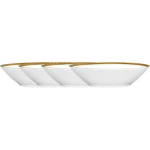 Charlotta Gold 7.5 in., 12 fl. oz. (Gold) Porcelain Soup Bowls, (Set of 4)