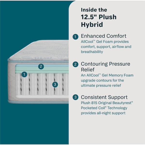 Slumberscape King Plush 12.5 in. Hybrid Mattress