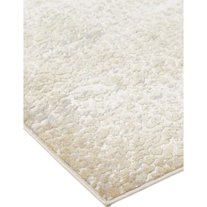 10 X 13 Gray and Ivory Abstract Area Rug