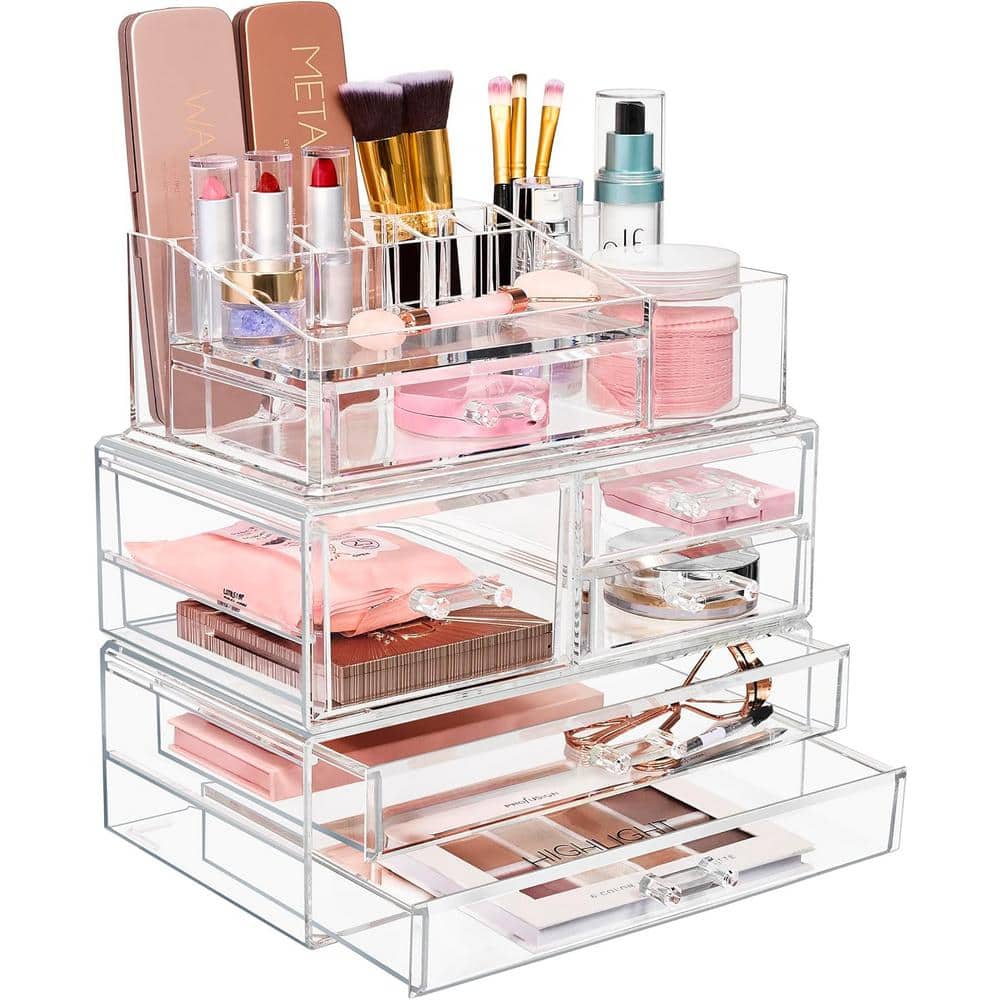 Sorbus 6.75 in. x 11.75 in. Stackable 1-Cube Cosmetic Organizer in Acrylic