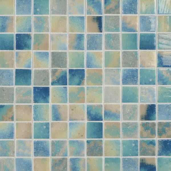 Ivy Hill Tile Rapids Surfland 12.24 in. x 12.24 in. Polished Glass Floor and Wall Mosaic Pool Tile (1.04 sq. ft./Sheet)