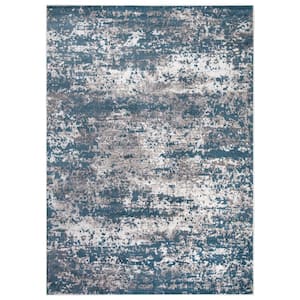 Jefferson Collection Abstract Blue 7 ft. x 9 ft. Area Rug