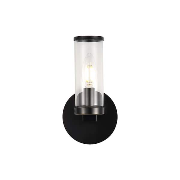 Alora Revolve 8 in. 1 Light 60-Watt Clear Glass/Urban Bronze Vanity Light