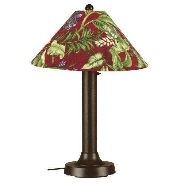 Patio Living Concepts Seaside 34 in. Outdoor Bronze Table Lamp with Lacquer Shade