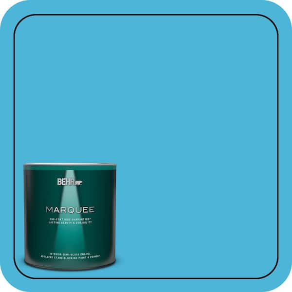 BEHR MARQUEE 1 qt. #P490-4 Aztec Sky Semi-Gloss Enamel Interior Paint & Primer