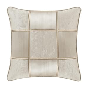 Benton Ivory Polyester 20" Square Decorative Throw Pillow 20X20"