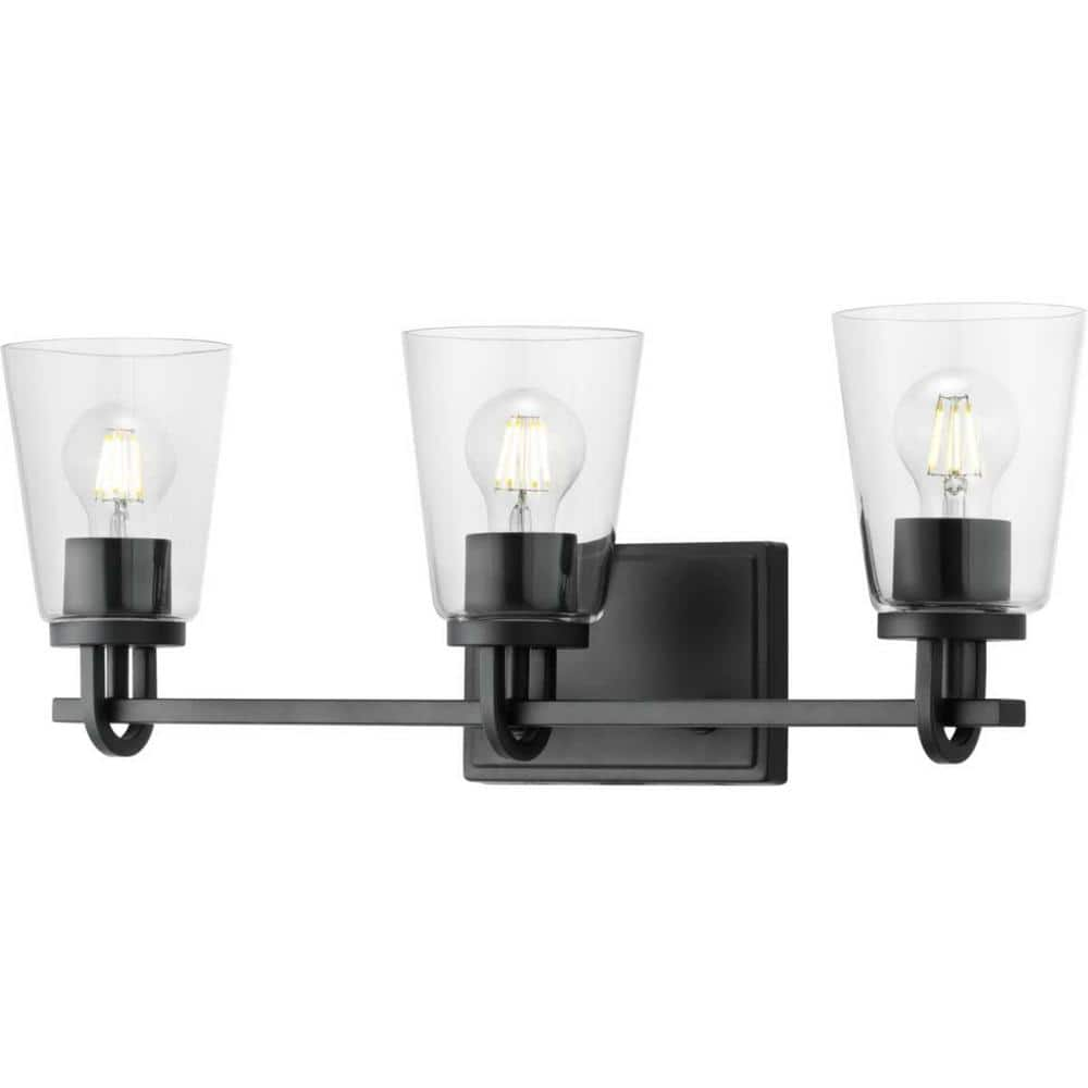 Progress Lighting Huntscroft 24 In. 3-Light Matte Black Vanity Light ...