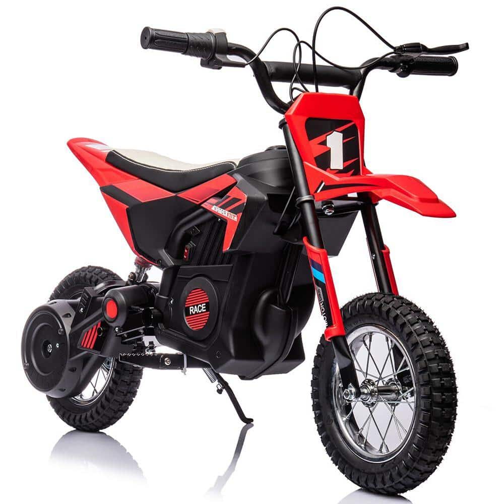 24V Kids Electric Motorcycle, Pneumatic Tires, Speed Adjustable to 13.6MPH, Non-Slip Handle, 250W Motor, Red -  Garvee, PTO_0YKHY9SQ