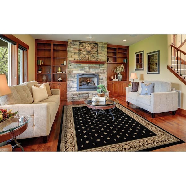 Ankara Pin Dot Black 4 ft. x 5 ft. Area Rug