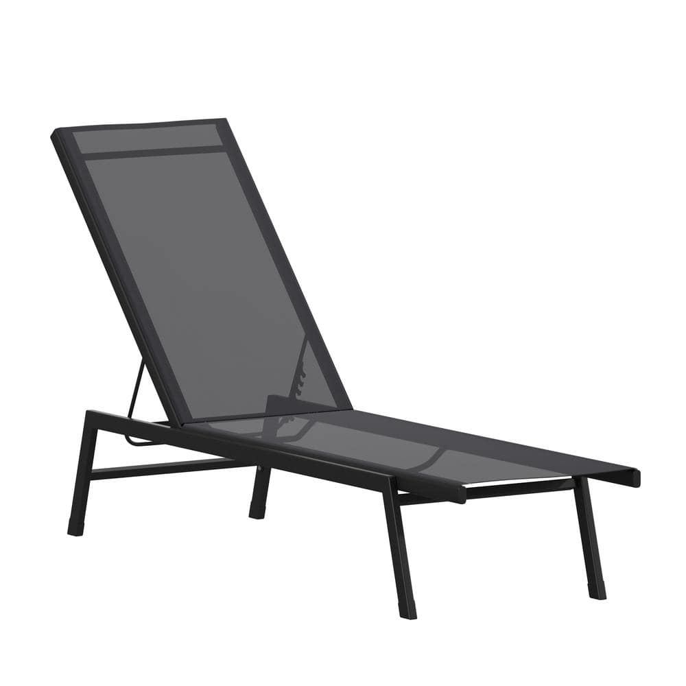 Black Steel Outdoor Lounge Chair in Black price history on PriceWatchPro