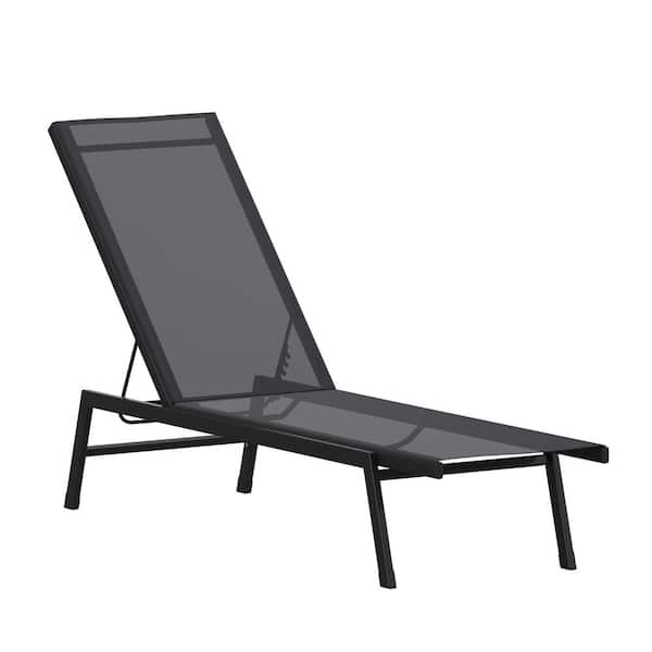 Carnegy Avenue Black Steel Outdoor Lounge Chair in Black