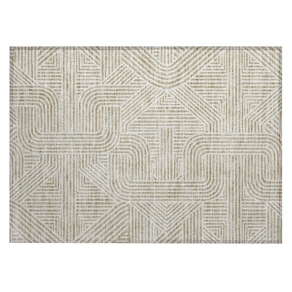 Addison Rugs Chantille Machine Washable Indoor/Outdoor Abstract ACN917 Beige 1 ft. 8 in. x 2 ft. 6 in. Area Rug