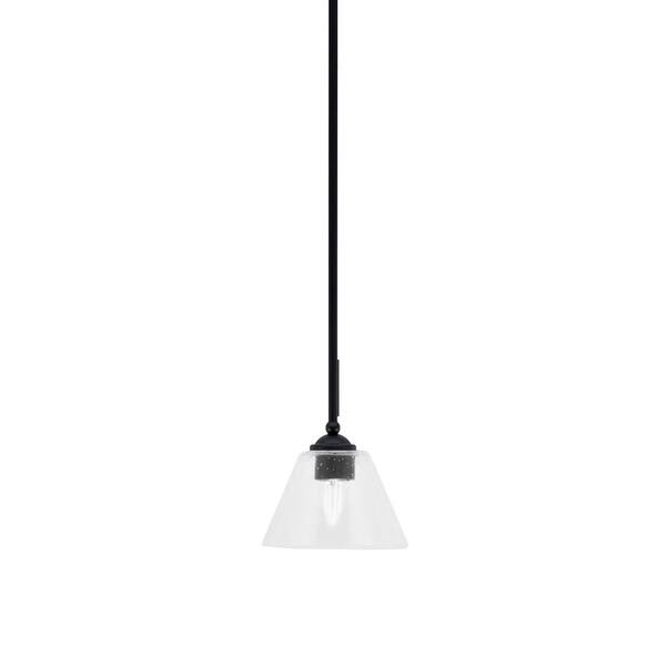 Unbranded Clevelend 100-Watt 1-Light Black Pendant Mini Pendant Light with Clear Bubble Glass Shade Light Bulb Not Included
