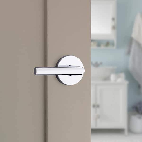 Kwikset Series Delta Satin Chrome Universal Interior Bed/Bath Privacy Door  Handle