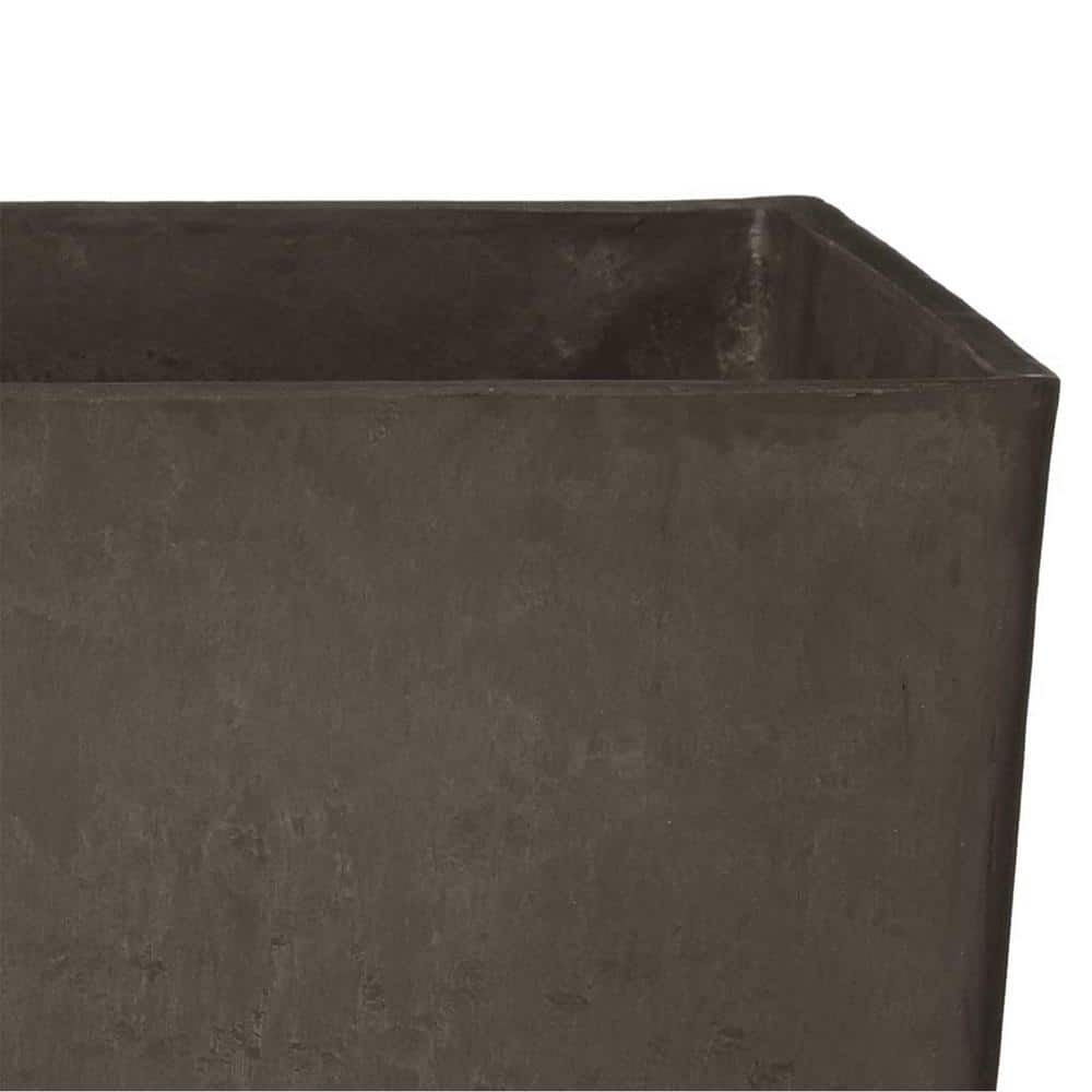 Eco-Friendly 28" Charcoal Square Planter for Indoor/Outdoor Use