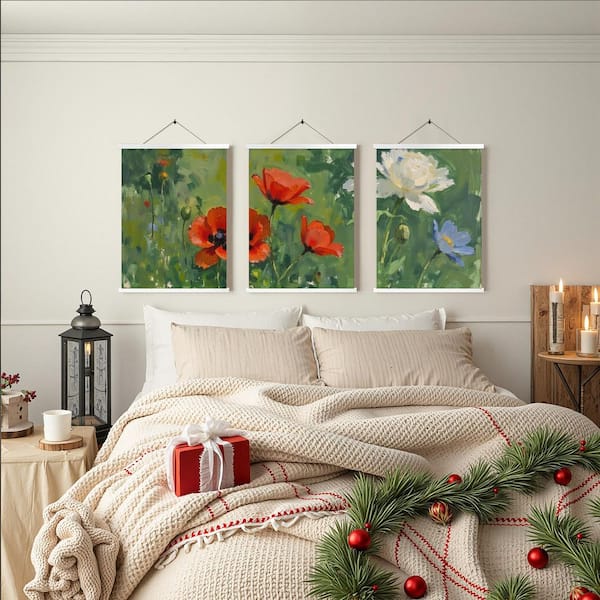 Dovelina White Framed Prints Canvas Poster Art Print Wall Art 16 in. x 12 in. (Set of 3)