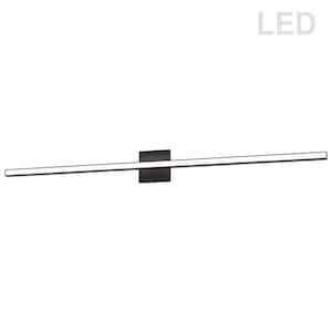 Arandel 1-Light 47.5 in. Matte Black LED Vanity Light Bar with Ambient Light
