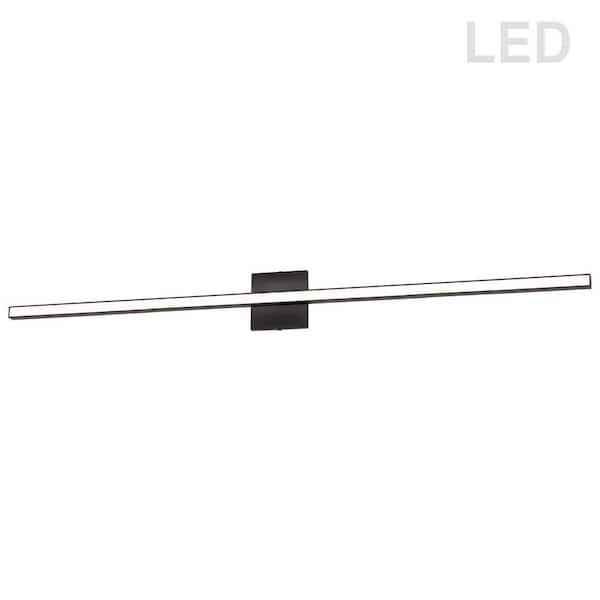 Dainolite Arandel 1-Light 47.5 in. Matte Black LED Vanity Light Bar with Ambient Light