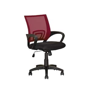 Workspace Black and Maroon Mesh Back Office Chair