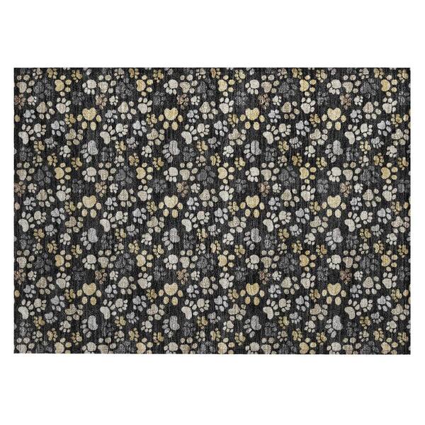 Chantille Machine Washable Indoor/Outdoor Abstract ACN3061 Black 2 ft. x 3 ft. Accent Rug