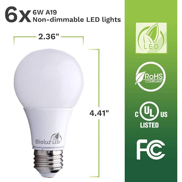 Etokfoks 2700K 40-Watt Equivalent A19 Non-Dimmable LED Light Bulb in Warm White (12-Pack)