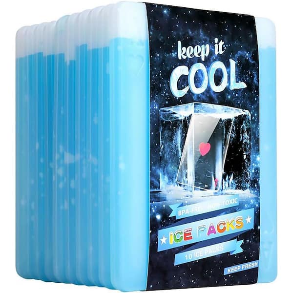 Unbranded 10-Pack Slim Card-Design Ice Packs for Lunch Boxes and Coolers