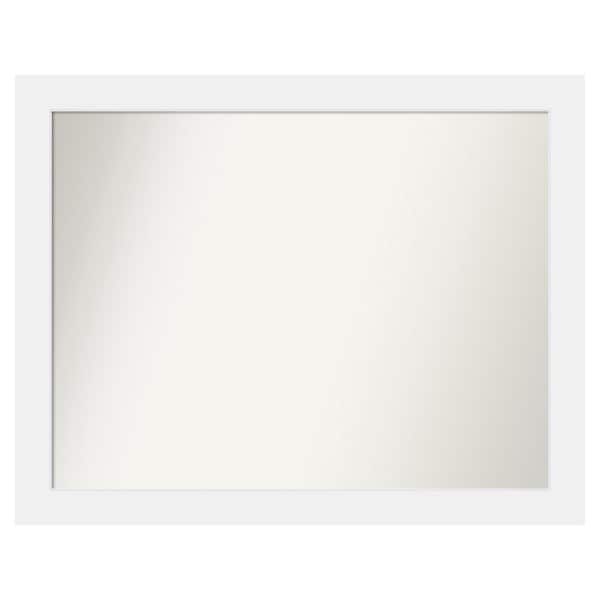 Amanti Art Corvino White 43 in. x 34 in. Custom Non-Beveled Matte Wood Framed Bathroom Vanity Wall Mirror