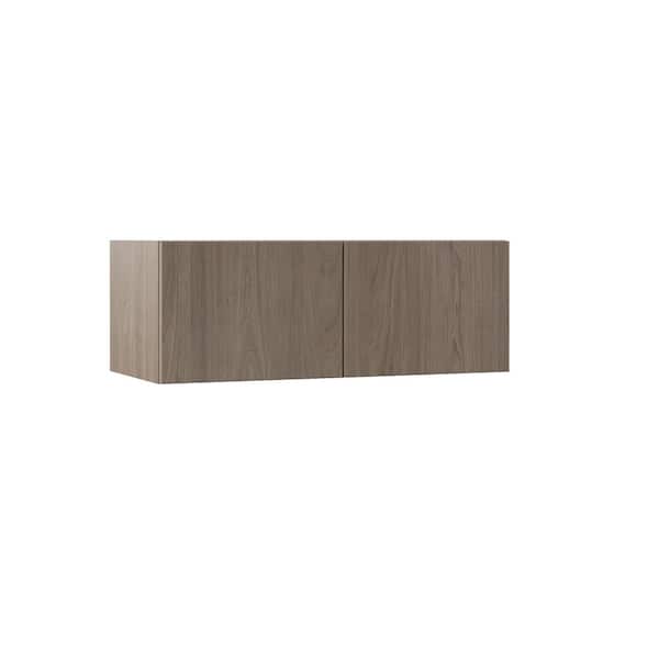 Hampton Bay Designer Series Edgeley Assembled 33x12x15 in. Wall Kitchen Cabinet in Driftwood